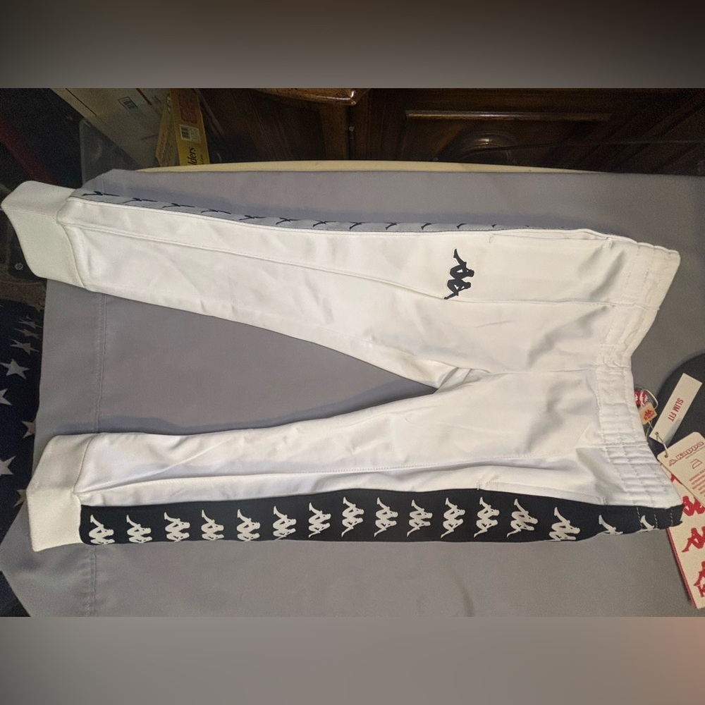 Kappa Kids Track Pants/Joggers Zip Ankle Contrast Tape Trim on Side of Each Leg